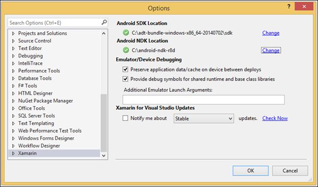 Android NDK and SDK location